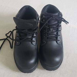 Lugz Boots Men's 7.5 Zone Classic Black Leather Work Slip Resistant